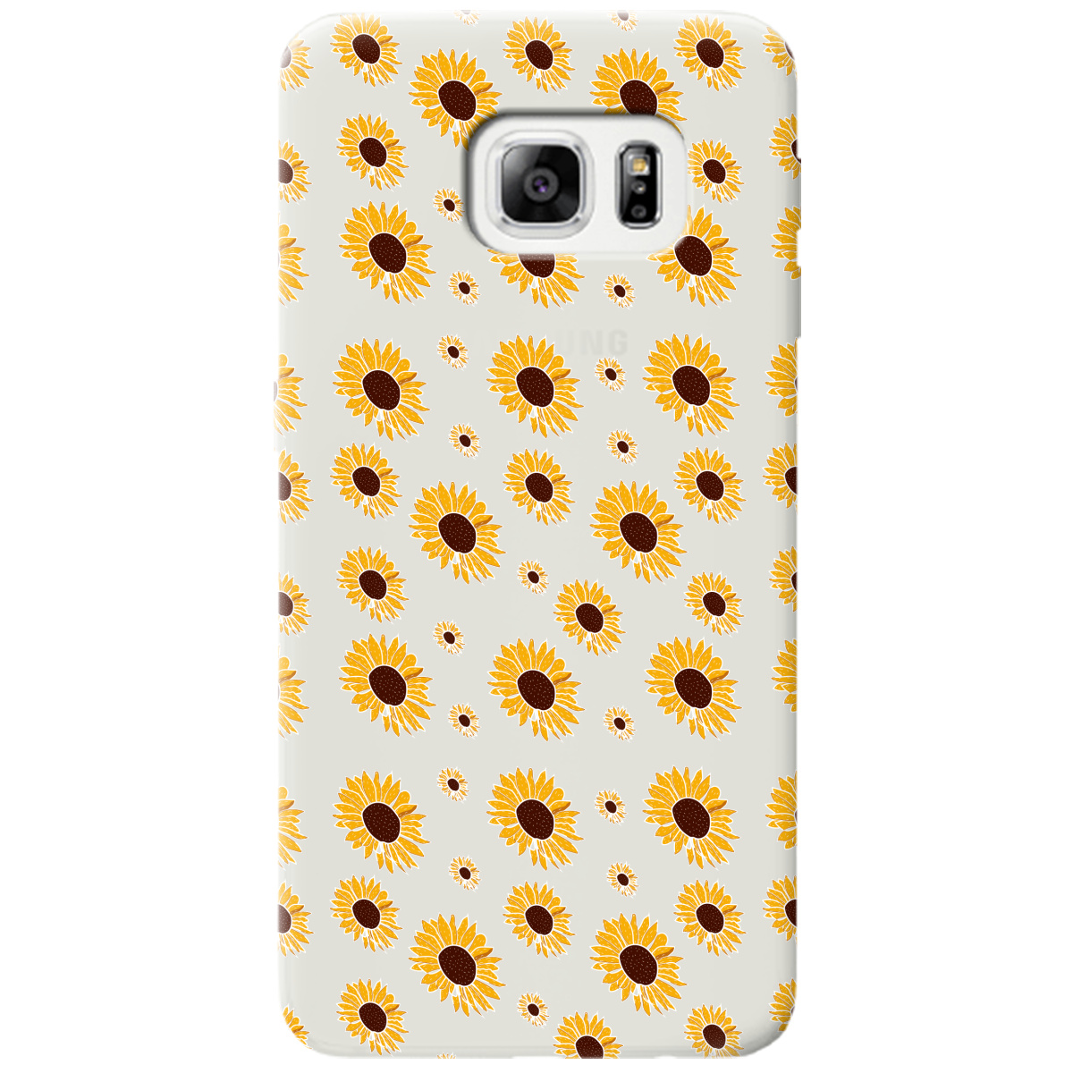 Чехол для Samsung Galaxy S6 полупрозрачный матовый soft touch Sunflower - фото 1