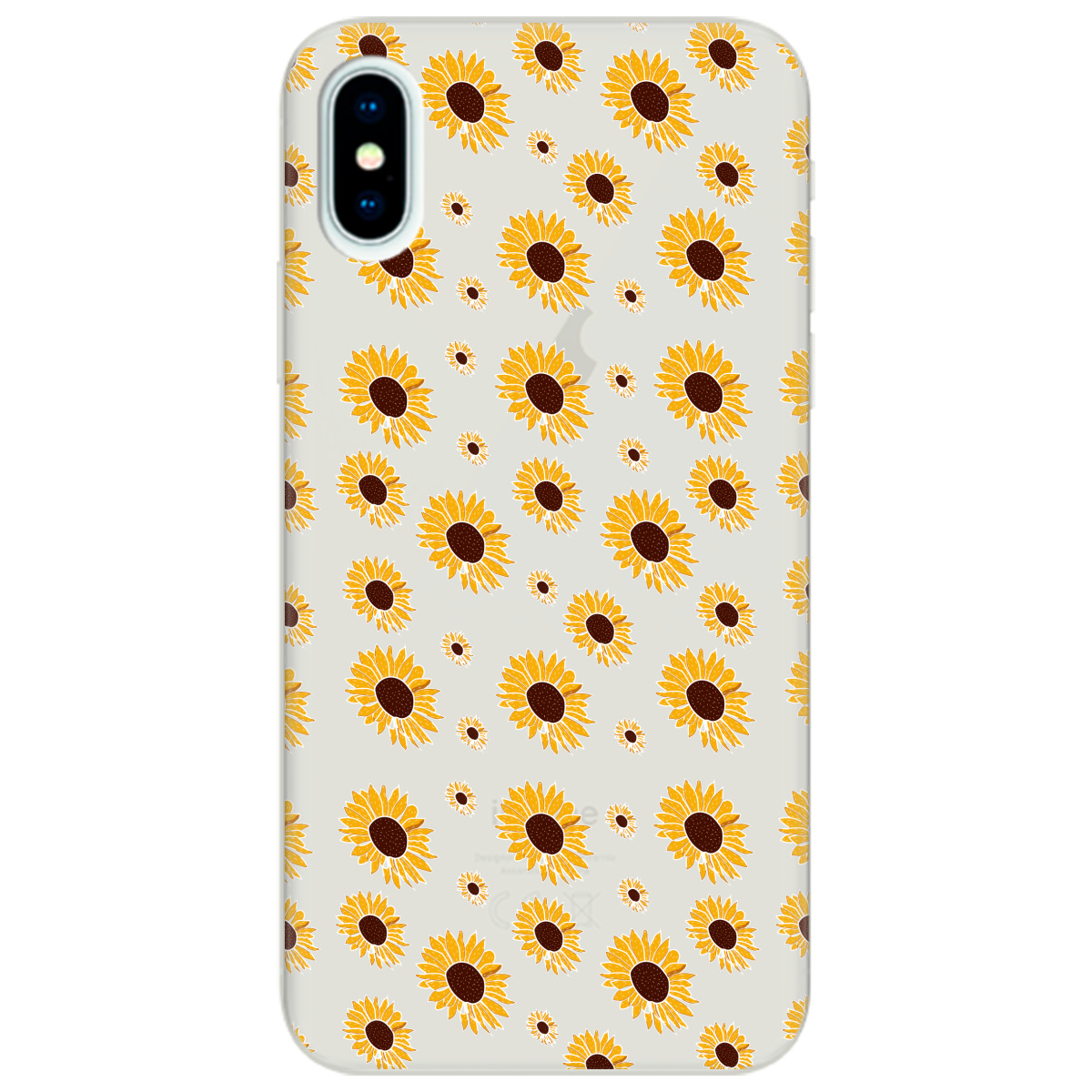 Чехол для Apple iPhone X полупрозрачный матовый soft touch Sunflower - фото 1