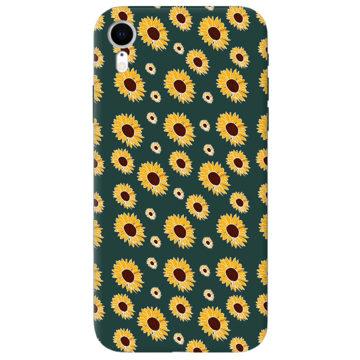Чехол для Apple iPhone XR темно-зеленый матовый soft touch Sunflower - фото 1