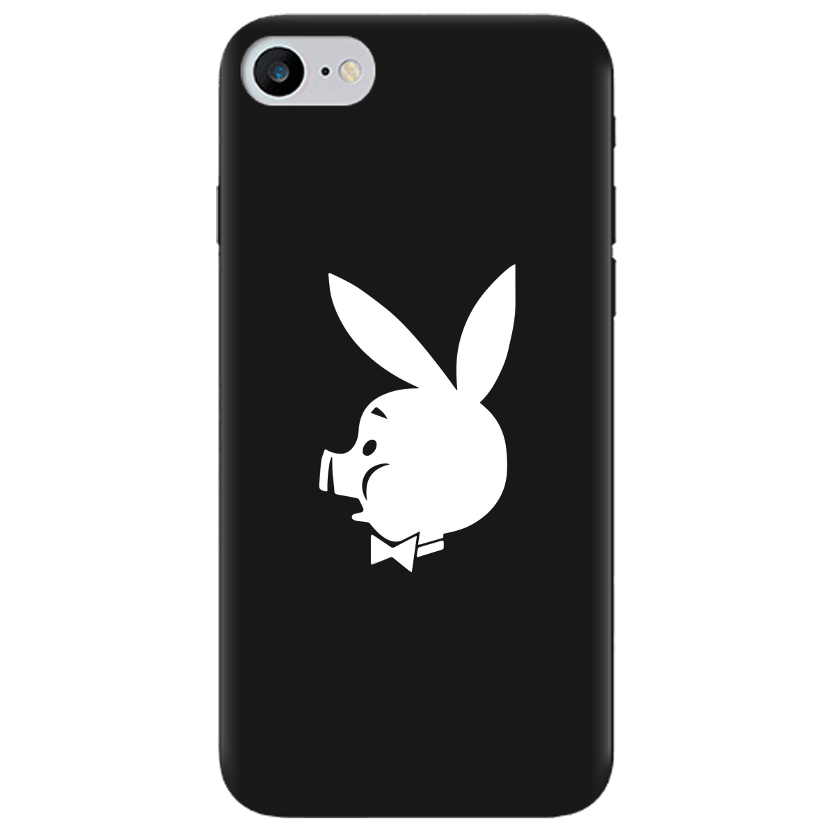 Чехол для Apple iPhone SE 2020 черный матовый soft touch Piggy - фото 1