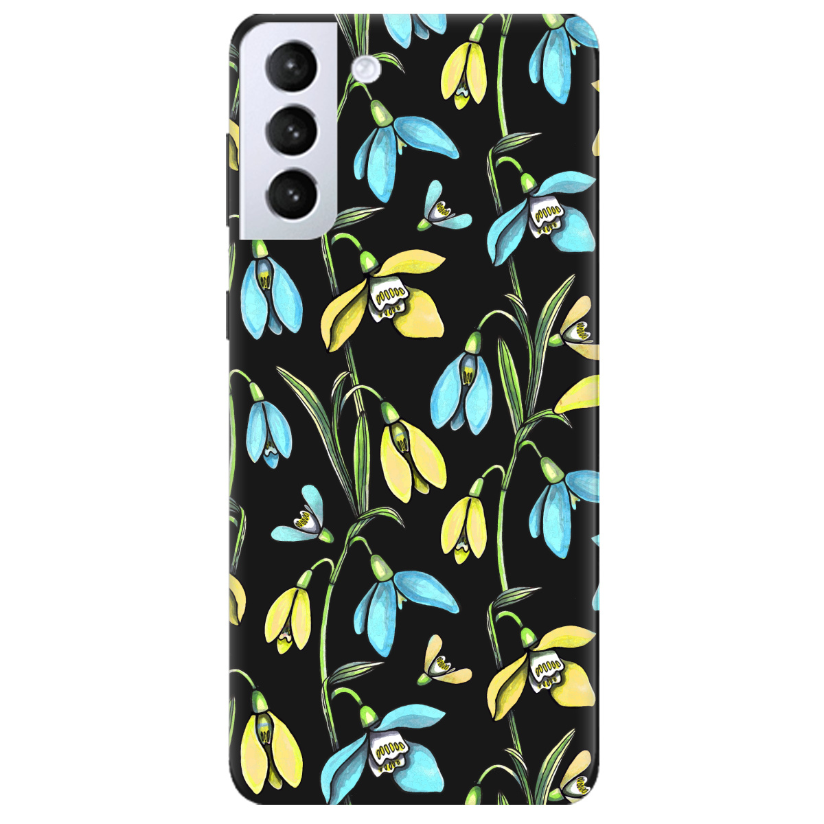 Чехол для Samsung Galaxy S21 черный матовый soft touch Проліски - фото 1