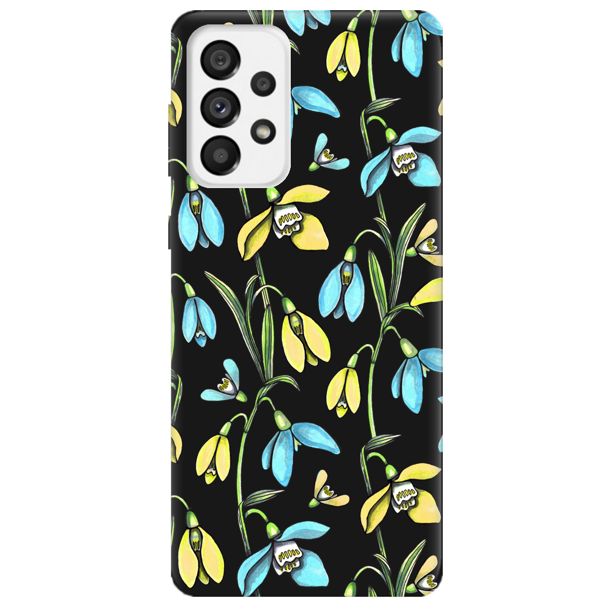 Чехол для Samsung Galaxy A73 черный матовый soft touch Проліски - фото 1