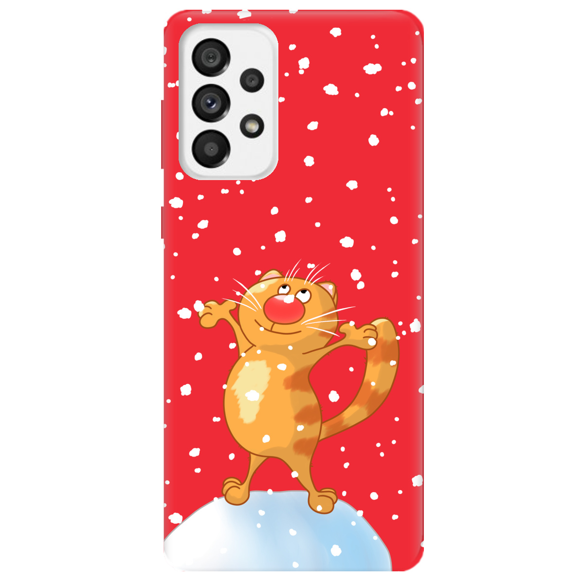 Чехол для Samsung Galaxy A73 ярко-красный матовый soft touch By Happy - фото 1