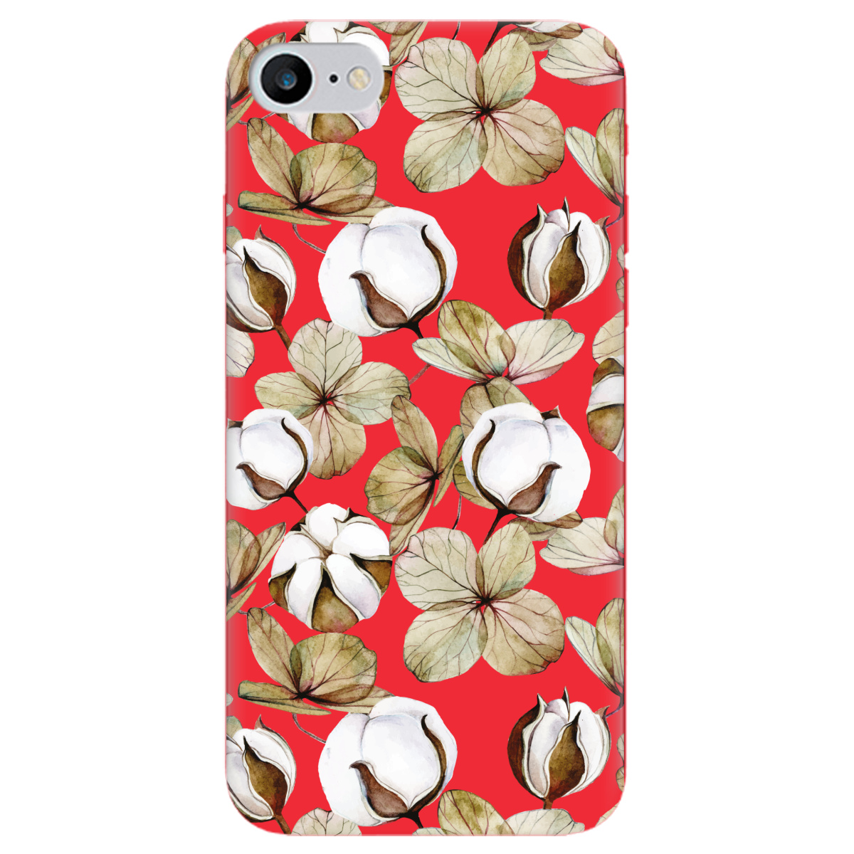 Чехол для Apple iPhone 7 ярко-красный матовый soft touch Бавовна - фото 1