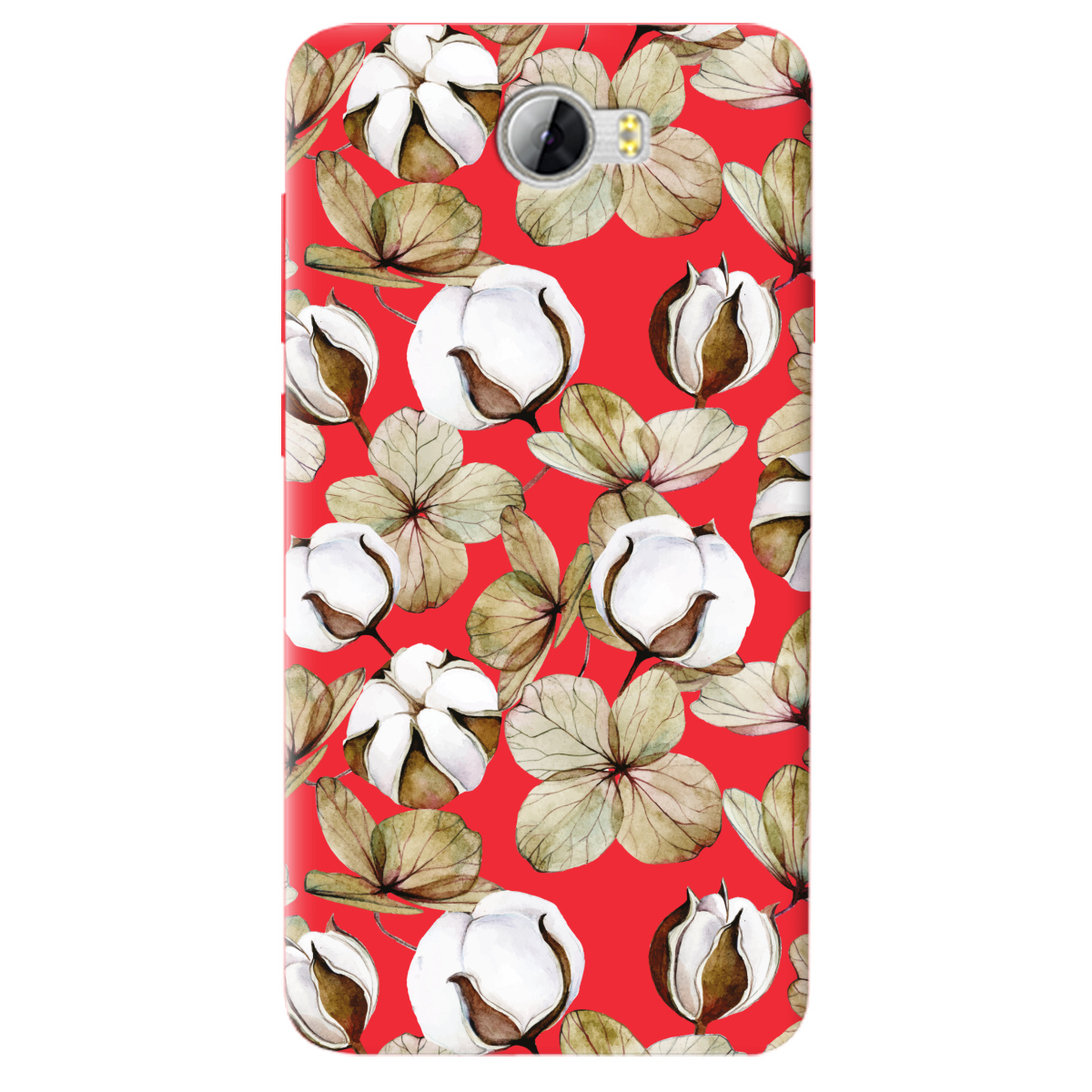 Чехол для Huawei Y5 II ярко-красный матовый soft touch Бавовна - фото 1