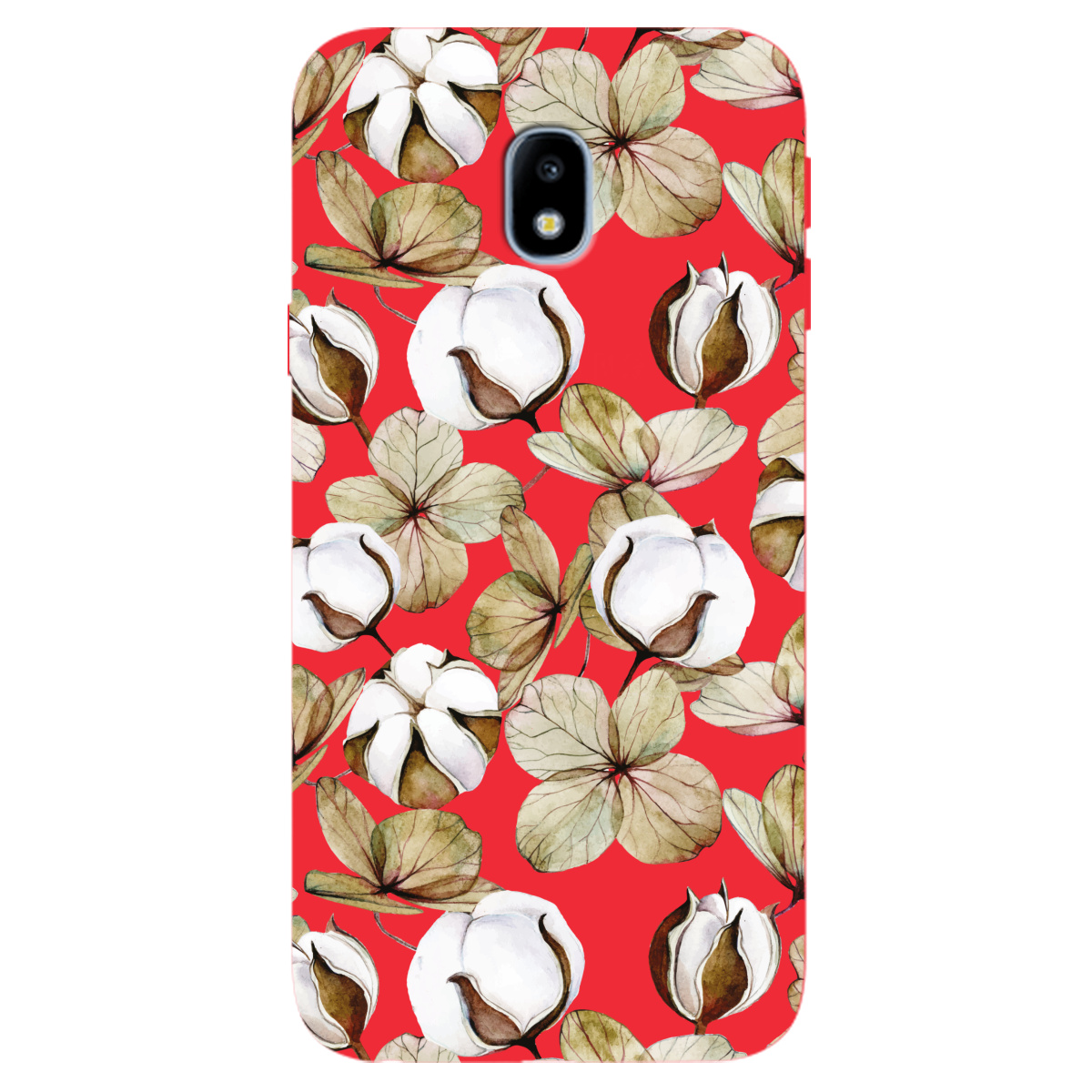 Чехол для Samsung Galaxy J3 2017 ярко-красный матовый soft touch Бавовна - фото 1