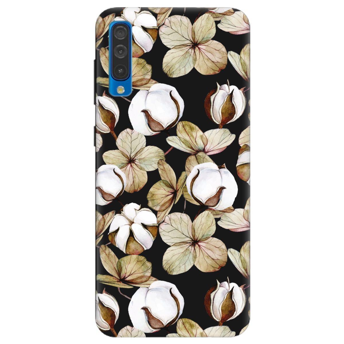 Чехол для Samsung Galaxy A50 черный матовый soft touch Бавовна - фото 1