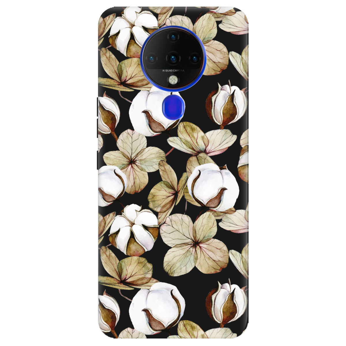 Чехол для Tecno Spark 6 черный матовый soft touch Бавовна - фото 1