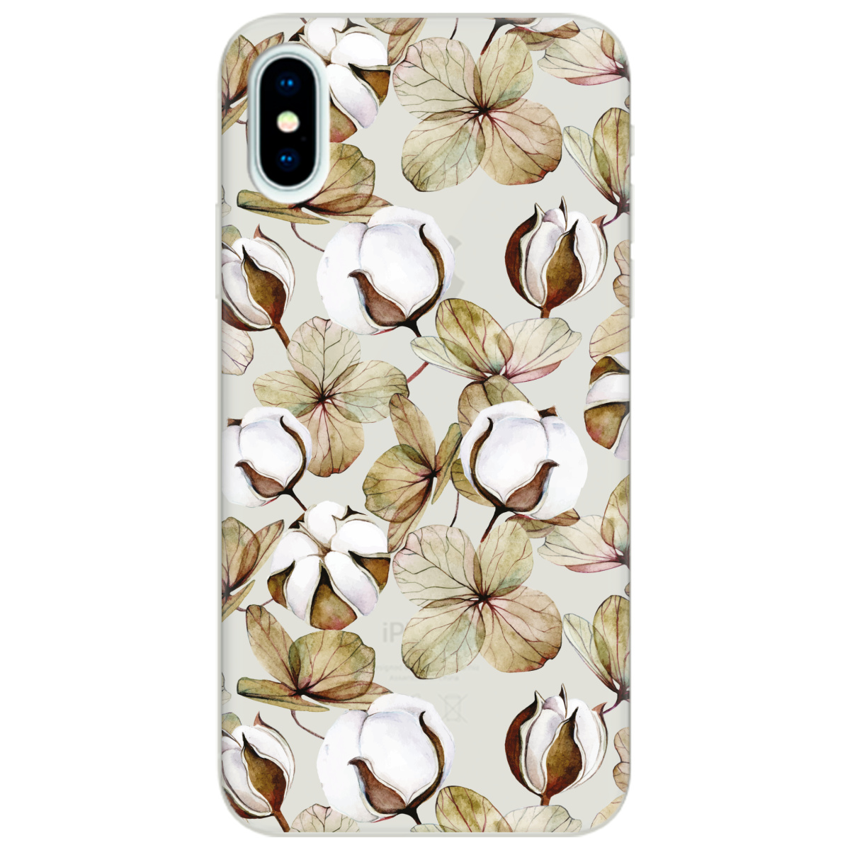 Чехол для Apple iPhone X полупрозрачный матовый soft touch Бавовна - фото 1