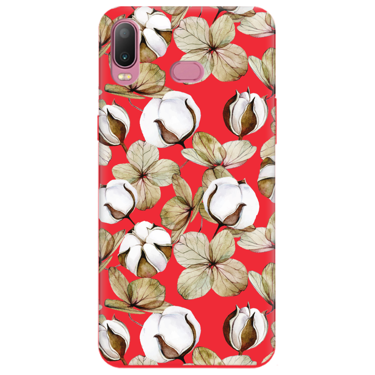 Чехол для Samsung Galaxy A6S 2018 ярко-красный матовый soft touch Бавовна - фото 1