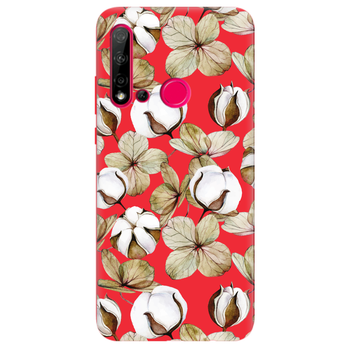 Чехол для Huawei P20 Lite 2019 ярко-красный матовый soft touch Бавовна - фото 1