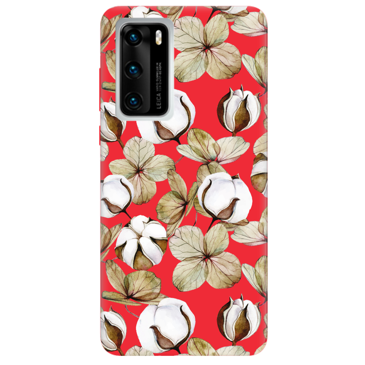 Чехол для Huawei P40 ярко-красный матовый soft touch Бавовна - фото 1