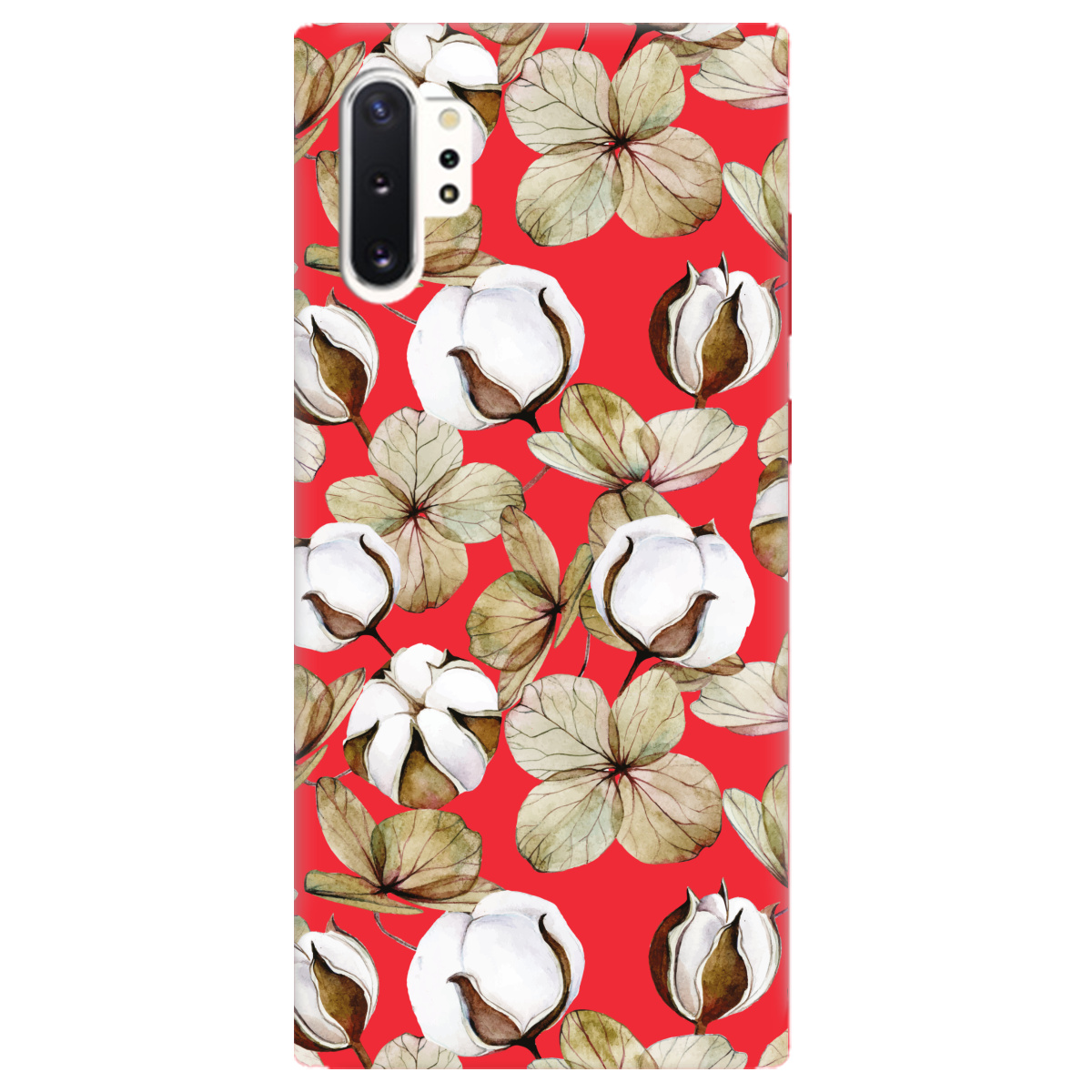 Чехол для Samsung Galaxy Note 10 Plus ярко-красный матовый soft touch Бавовна - фото 1