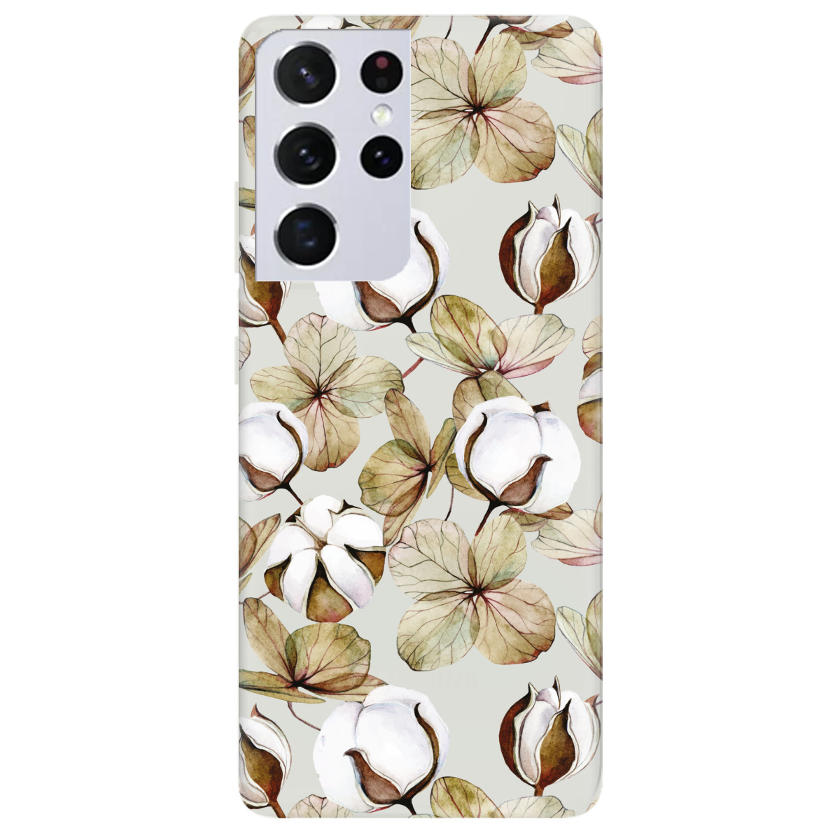 Чехол для Samsung Galaxy S21 Ultra полупрозрачный матовый soft touch Бавовна - фото 1