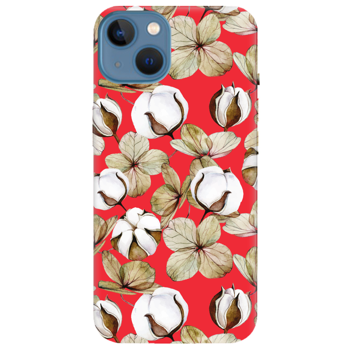 Чехол для Apple iPhone 13 ярко-красный матовый soft touch Бавовна - фото 1