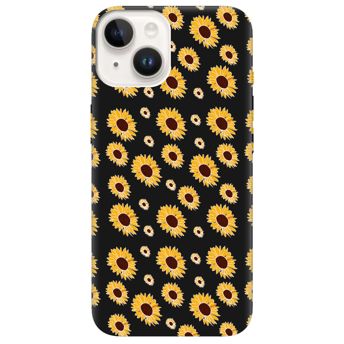 Чехол для Apple iPhone 14 Plus черный матовый soft touch Sunflower - фото 1