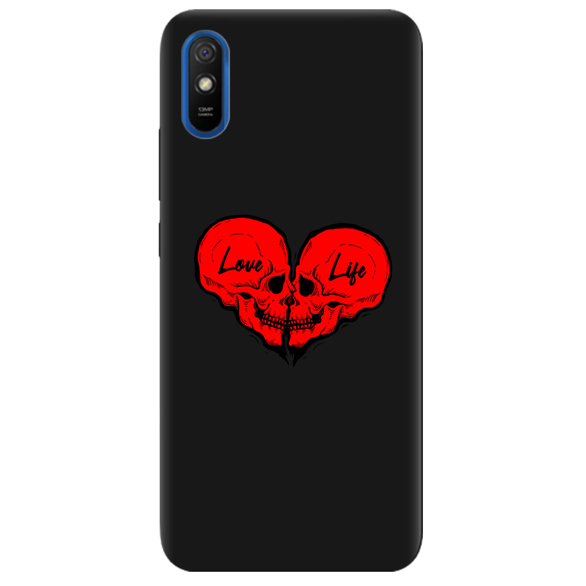 Чехол для Xiaomi Redmi 9A черный матовый soft touch Love-Live - фото 1