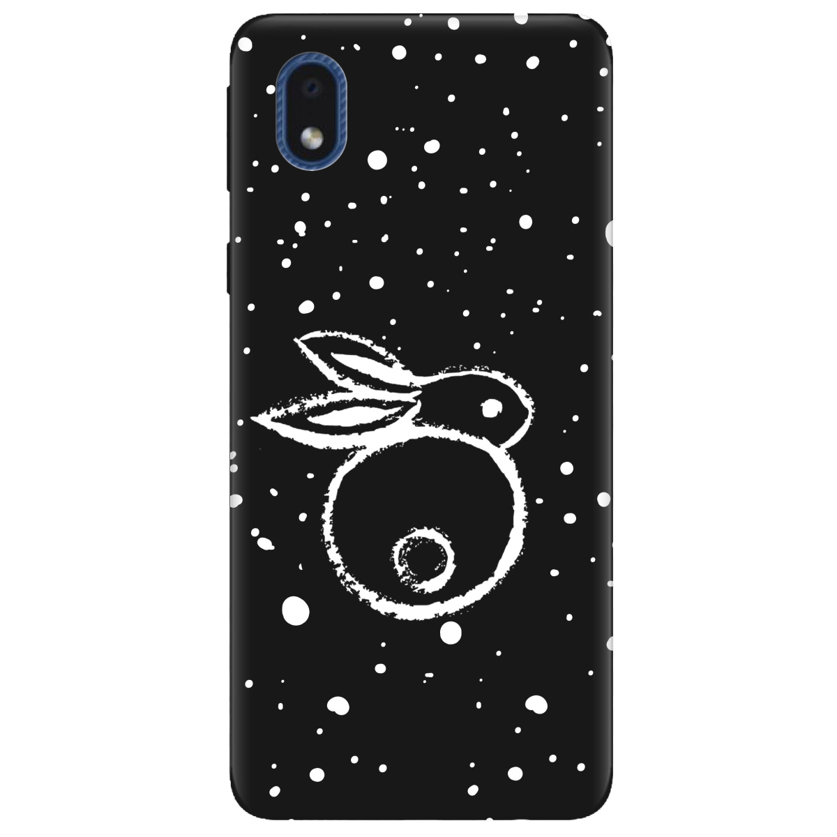 Чехол для Samsung Galaxy А01 Core черный матовый soft touch Rabbit - фото 1