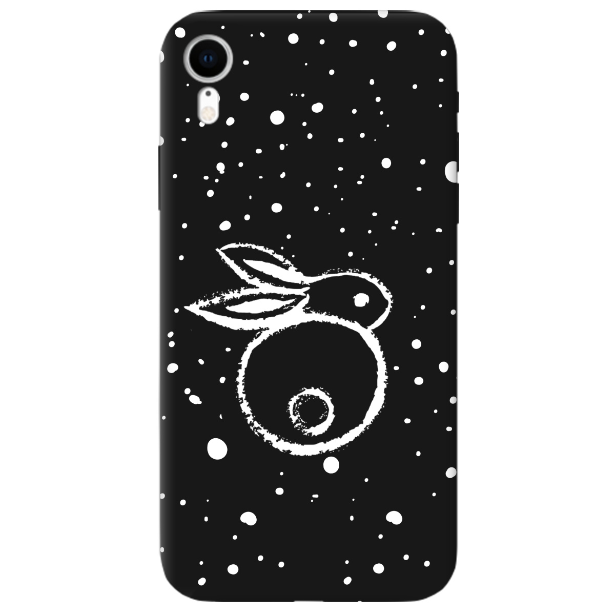 Чехол для Apple iPhone XR черный матовый soft touch Rabbit - фото 1