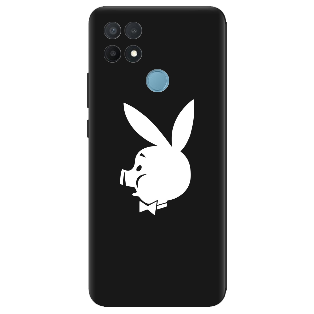 Чехол для Oppo A15s/ A15 черный матовый soft touch Piggy - фото 1