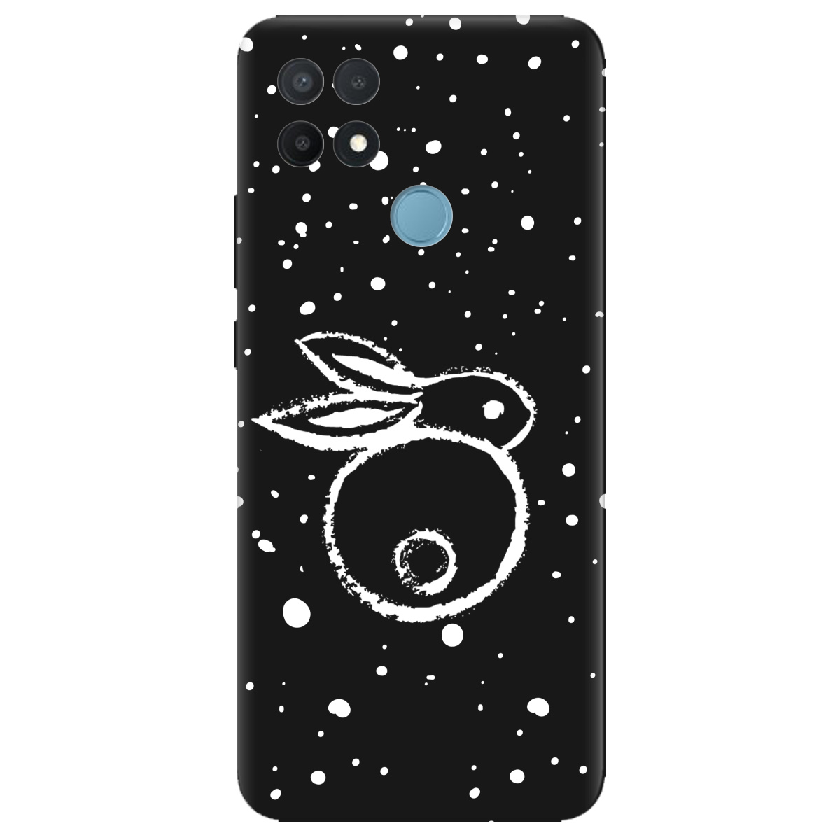 Чехол для Oppo A15s/ A15 черный матовый soft touch Rabbit - фото 1