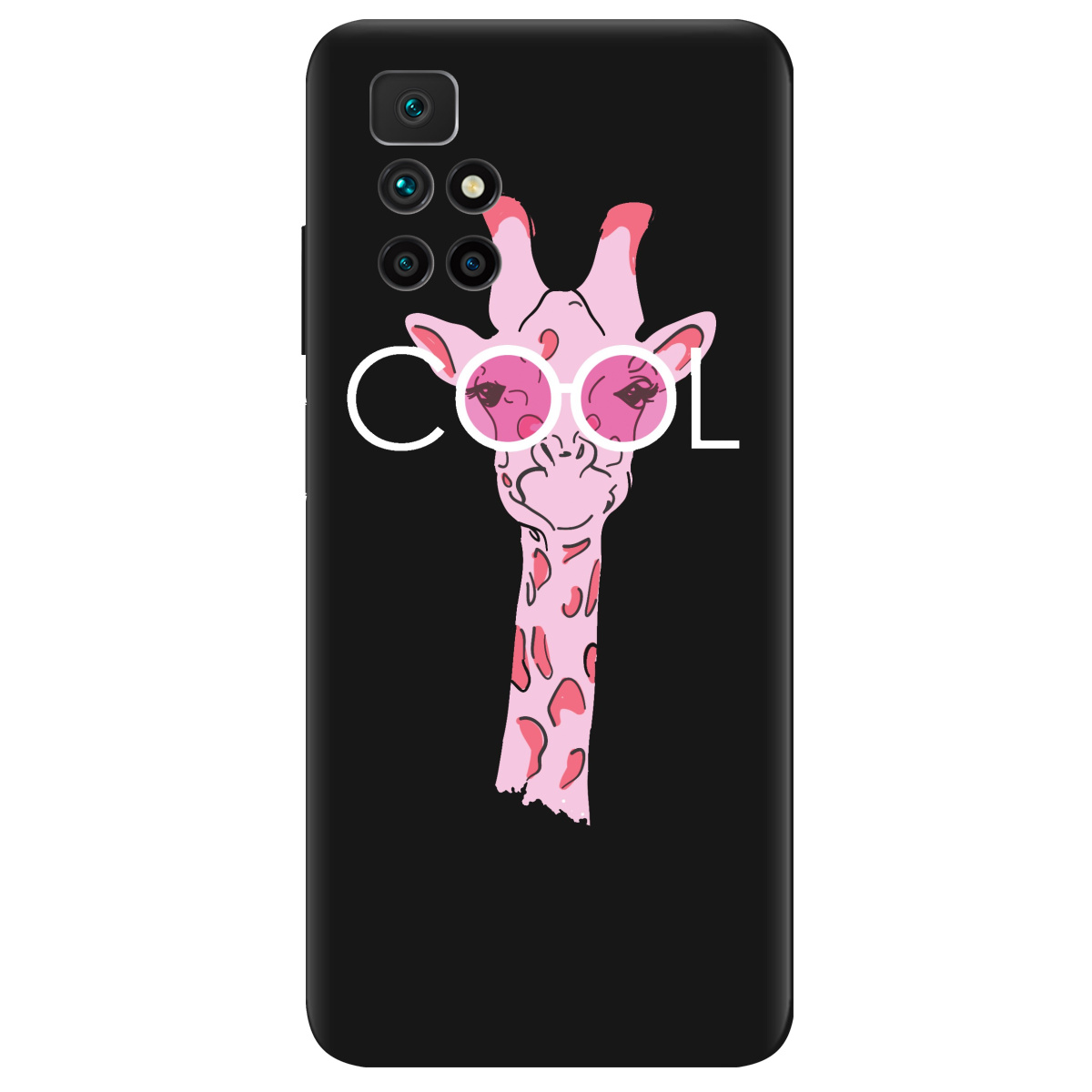 Чехол для Xiaomi Redmi 10 черный матовый soft touch Cool giraffe - фото 1