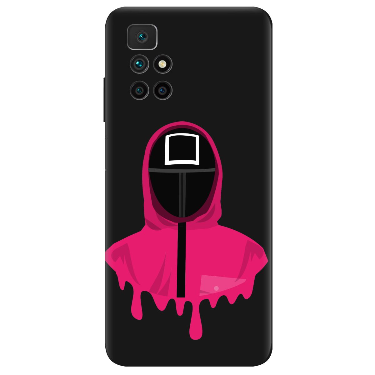 Чохол для Xiaomi Redmi 10 чорний матовий soft touch Гра в кальмара - фото 1