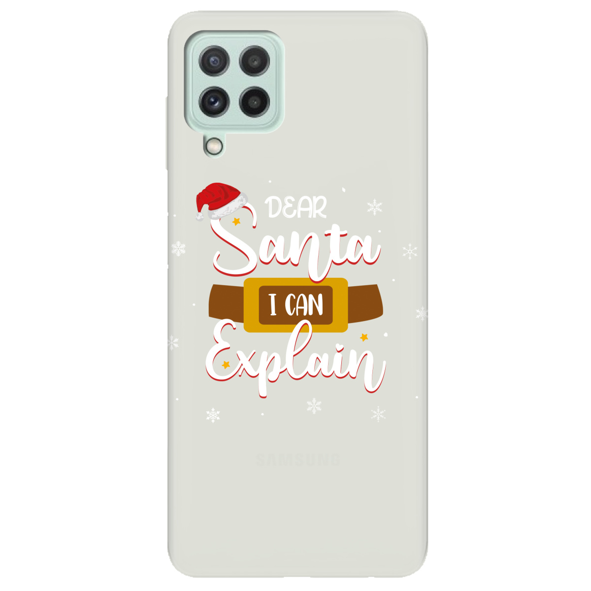 Чохол для Samsung Galaxy M22 напівпрозорий матовий soft touch Dear Santa - фото 1