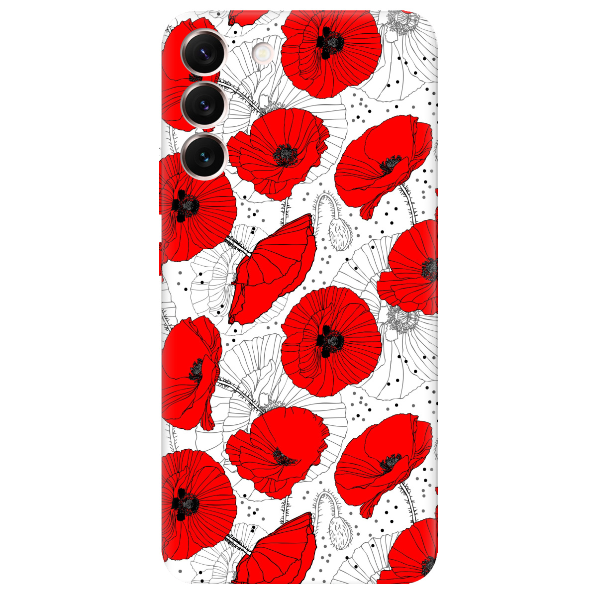 Чехол для Samsung Galaxy S22 Plus Red flower - фото 1