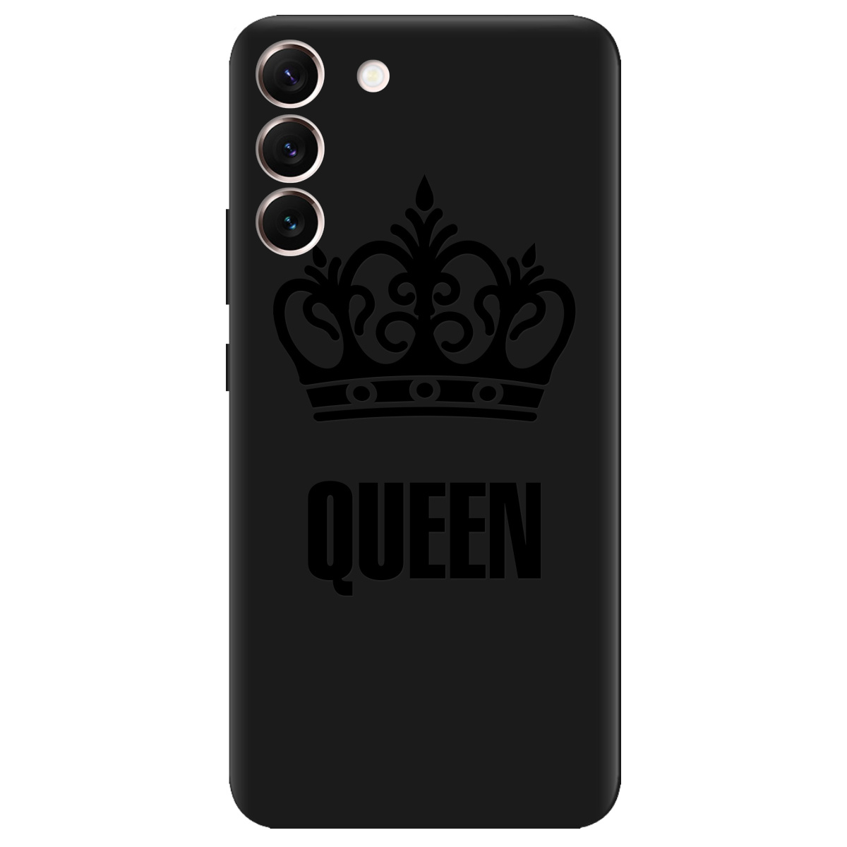 Чехол для Samsung Galaxy S22 Plus черный матовый soft touch Queen - фото 1