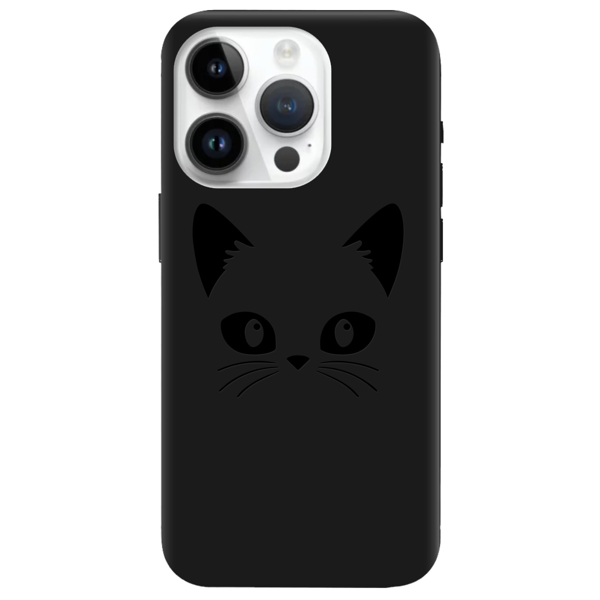 Чехол для Apple iPhone 14 Pro Max черный матовый soft touch Cat Black - фото 1
