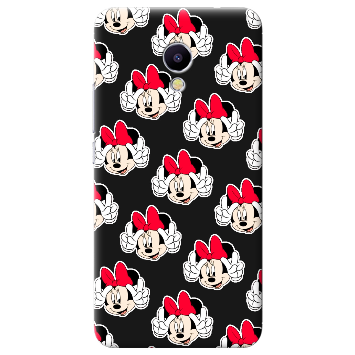 Чохол для Meizu M5S чорний матовий soft touch Minnie Mouse - фото 1