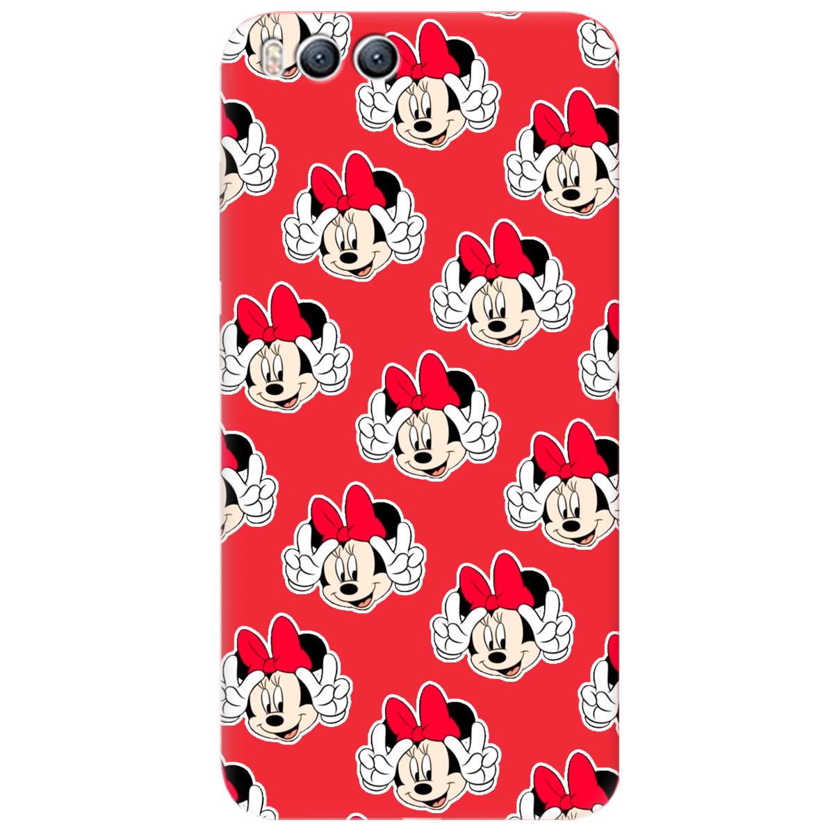 Чехол для Xiaomi Mi 6 ярко-красный матовый soft touch Minnie Mouse - фото 1