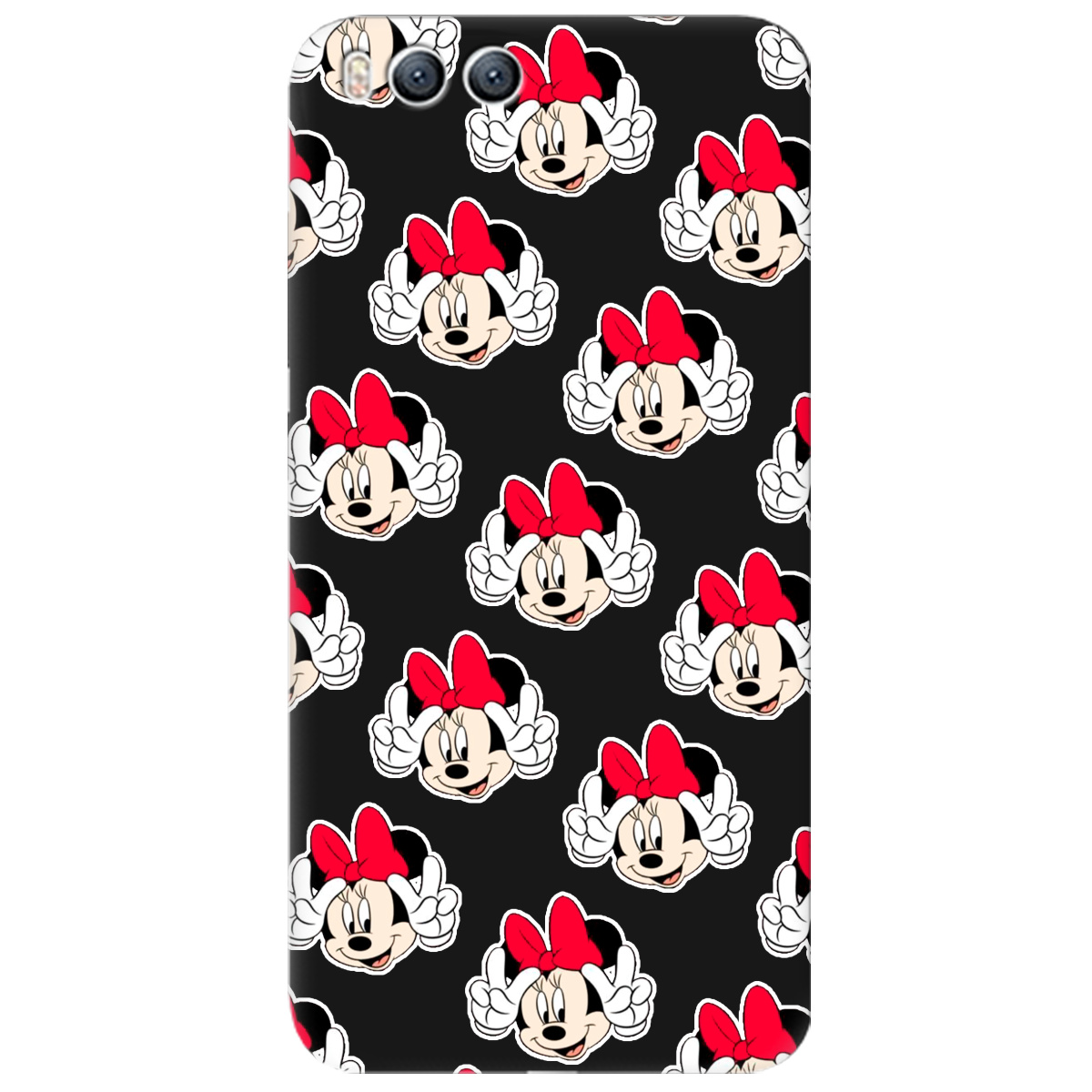 Чехол для Xiaomi Mi 6 черный матовый soft touch Minnie Mouse - фото 1