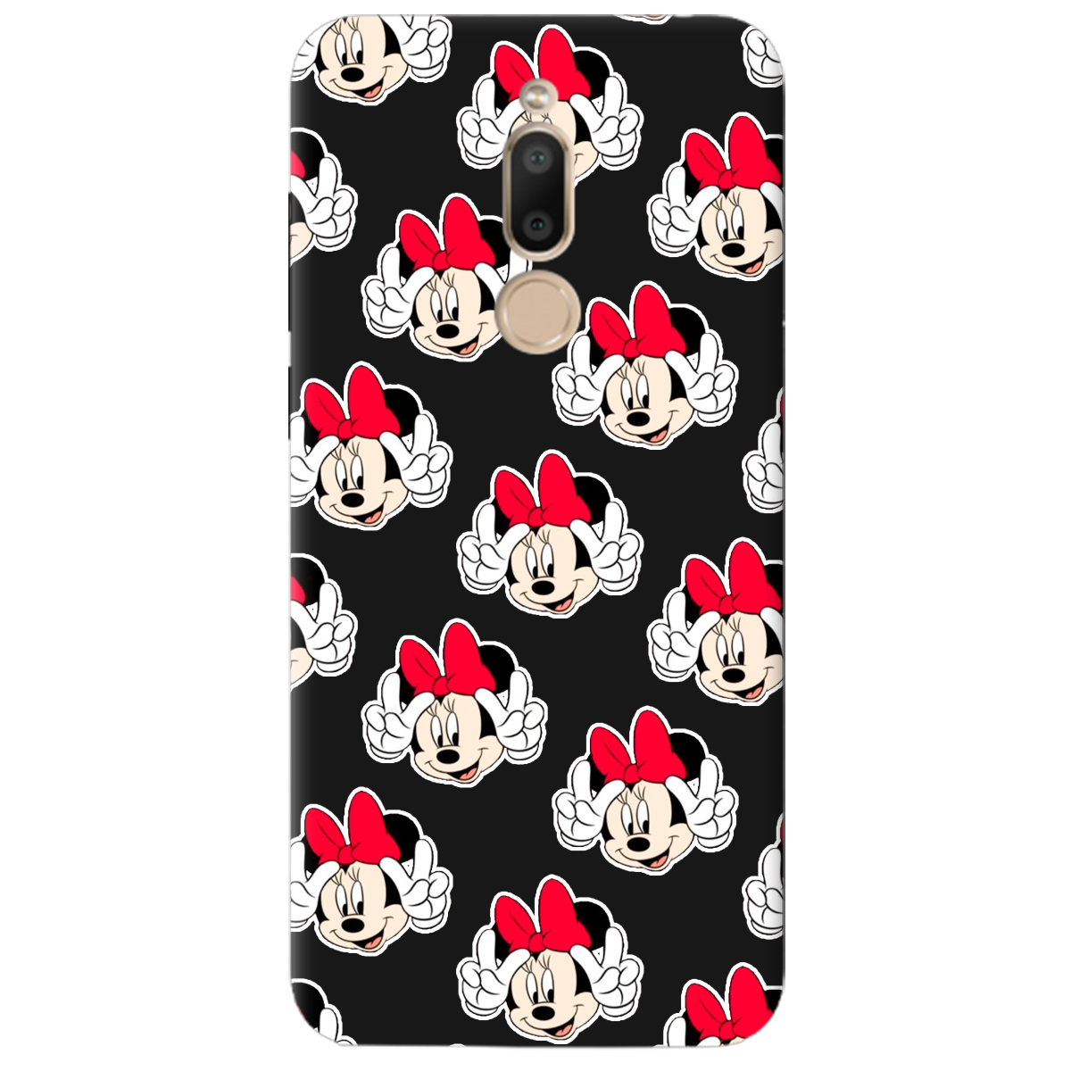 Чехол для Meizu M6T черный матовый soft touch Minnie Mouse - фото 1
