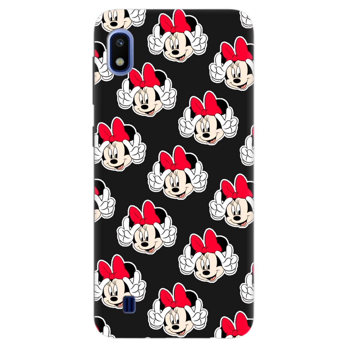Чохол для Samsung Galaxy A10 чорний матовий soft touch Minnie Mouse - фото 1
