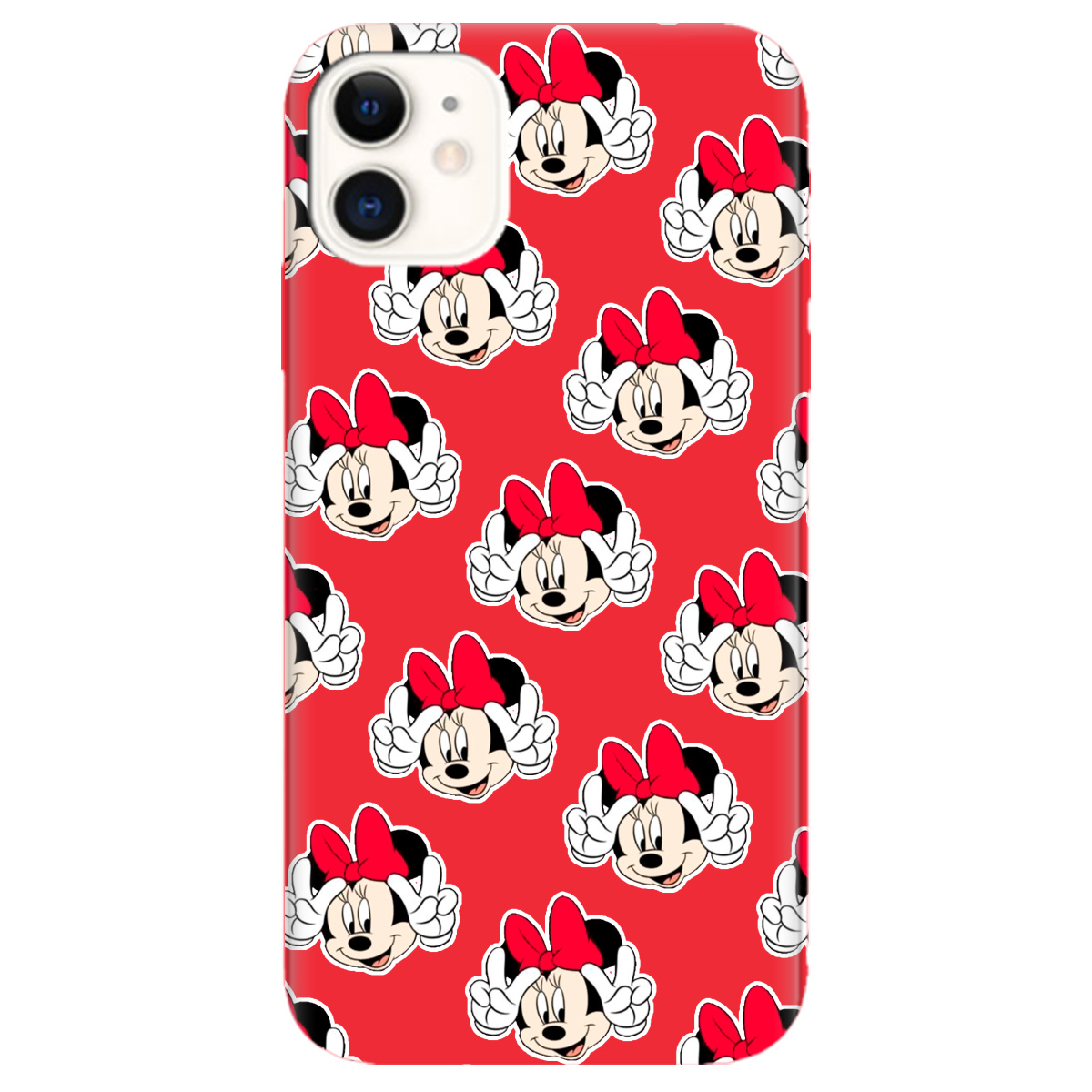 Чохол для Apple iPhone 11 яскраво-червоний матовий soft touch Minnie Mouse - фото 1