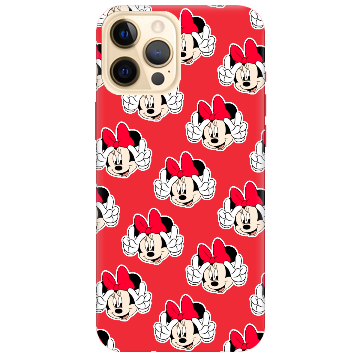 Чехол для Apple iPhone 12 Pro Max ярко-красный матовый soft touch Minnie Mouse - фото 1