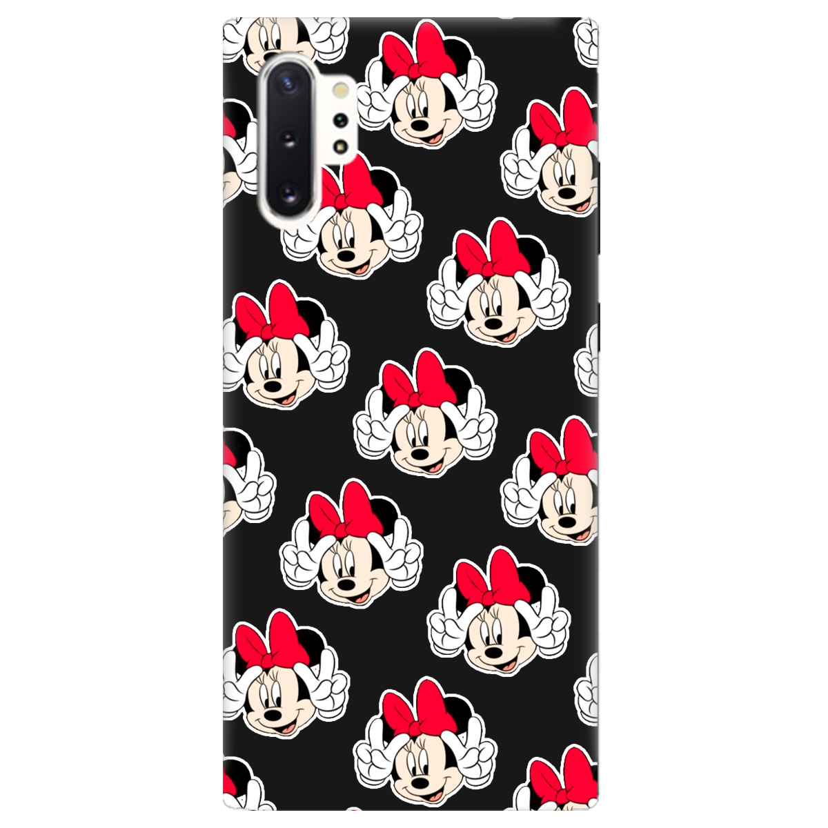 Чохол для Samsung Galaxy Note 10 Plus чорний матовий soft touch Minnie Mouse - фото 1