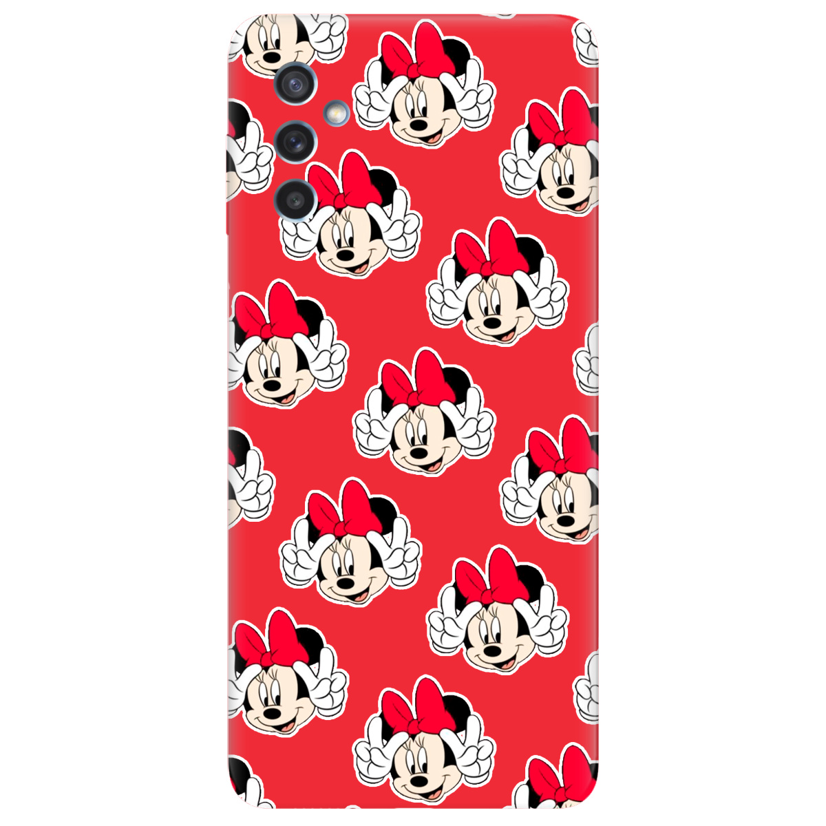 Чохол для Samsung Galaxy M52 яскраво-червоний матовий soft touch Minnie Mouse - фото 1