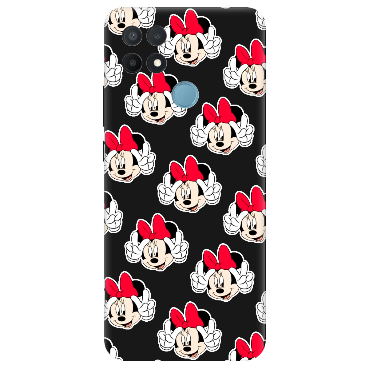 Чехол для Oppo A15s/ A15 черный матовый soft touch Minnie Mouse - фото 1