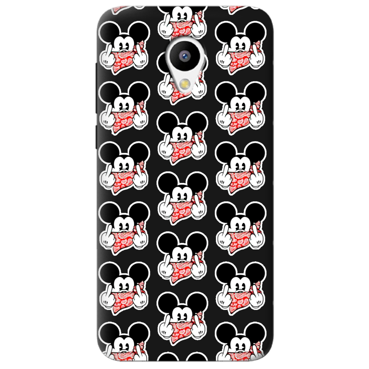 Чохол для Meizu M3/M3s чорний матовий soft touch Mickey Mouse - фото 1