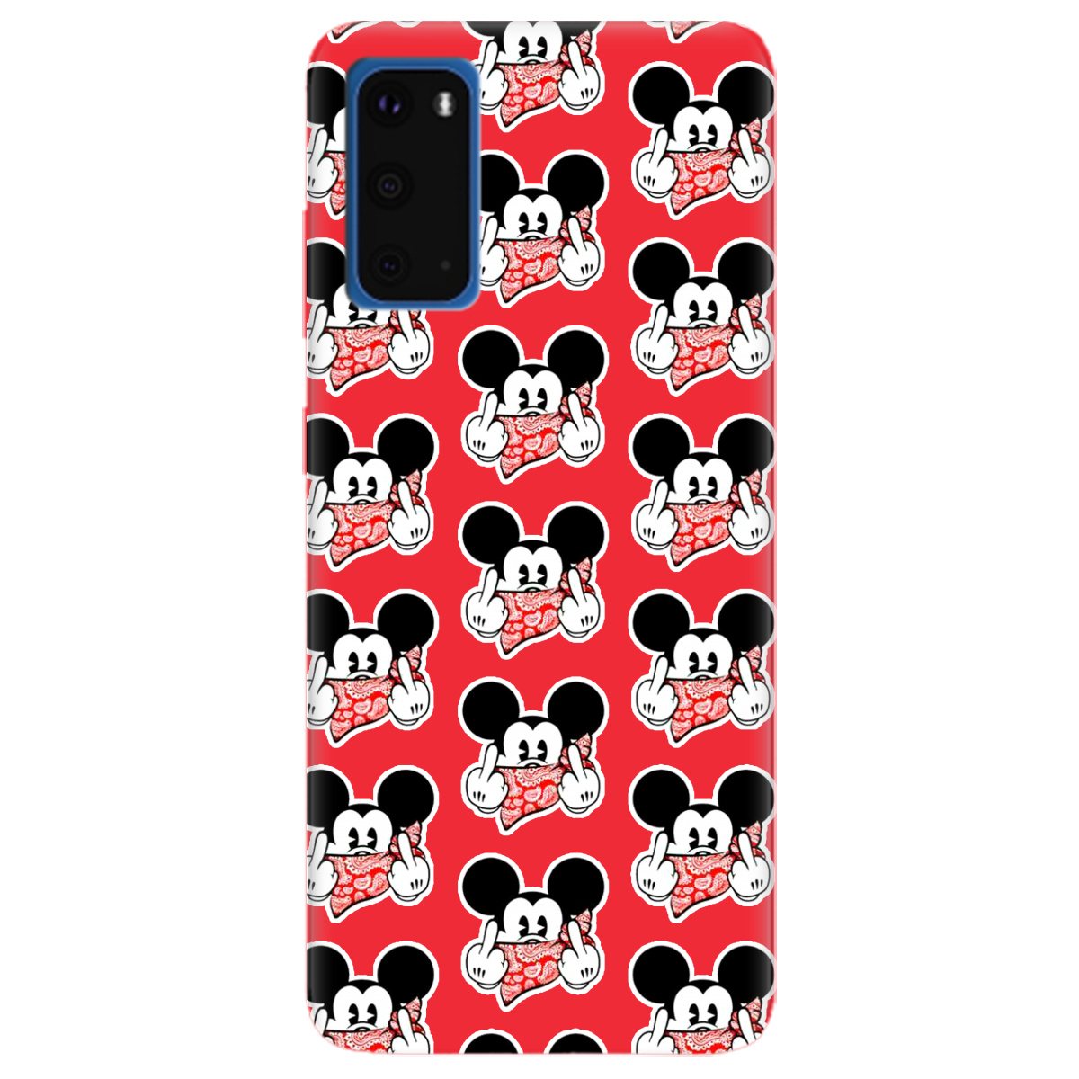Чехол для Samsung Galaxy S11e ярко-красный матовый soft touch Mickey Mouse - фото 1