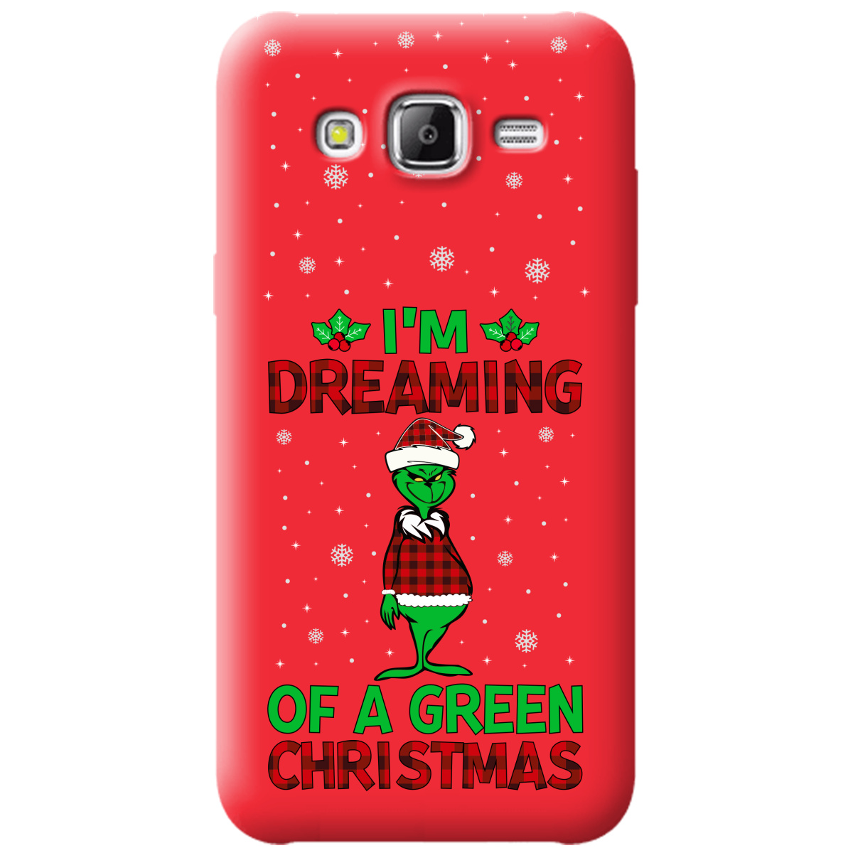 Чехол для Samsung Galaxy J5 2015 ярко-красный матовый soft touch I'm dreaming - фото 1