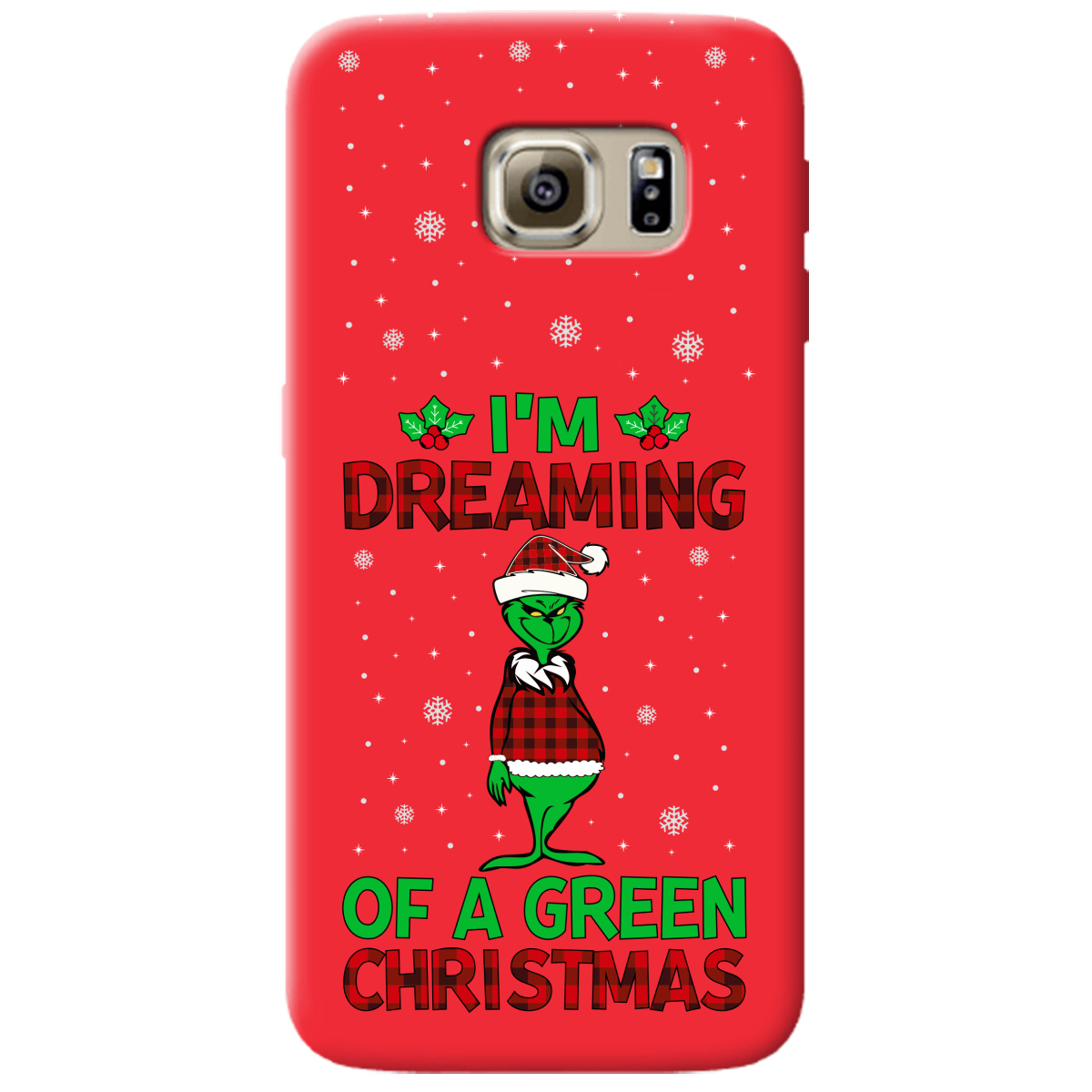 Чехол для Samsung Galaxy S6 Edge ярко-красный матовый soft touch I'm dreaming - фото 1