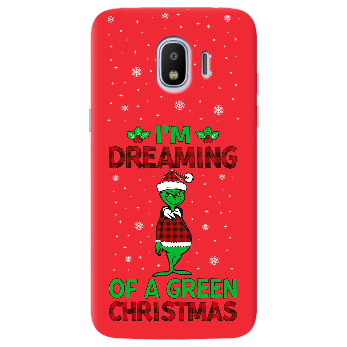 Чехол для Samsung Galaxy J2 2018 ярко-красный матовый soft touch I'm dreaming - фото 1