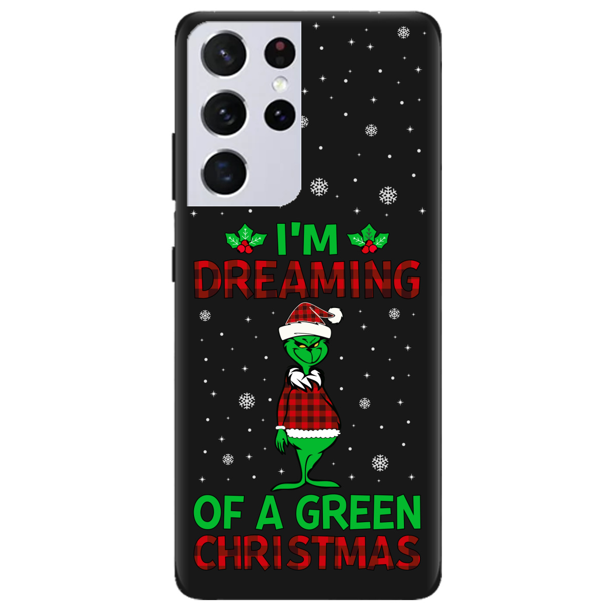 Чехол для Samsung Galaxy S21 Ultra черный матовый soft touch I'm dreaming - фото 1