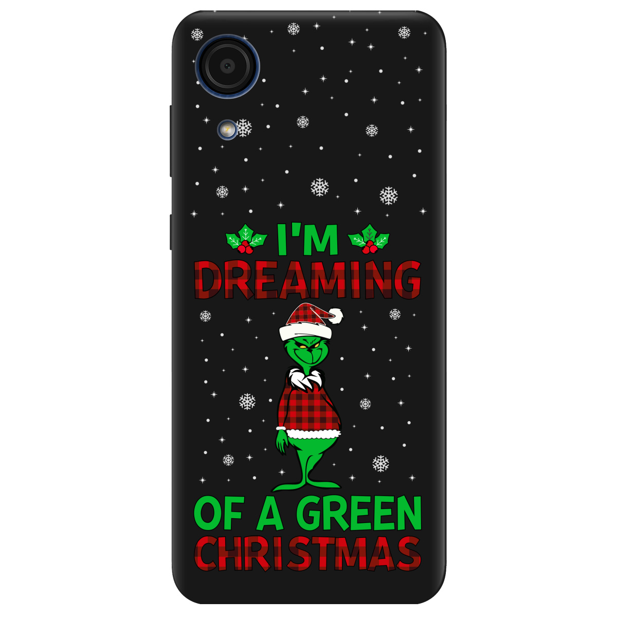 Чехол для Samsung Galaxy А03 Core черный матовый soft touch I'm dreaming - фото 1