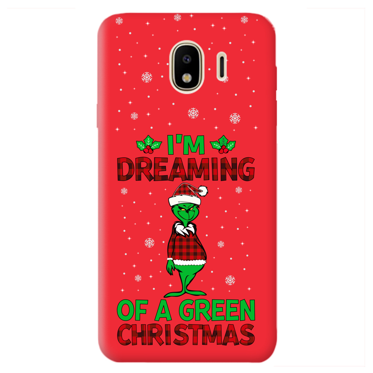 Чехол для Samsung Galaxy J4 2018 ярко-красный матовый soft touch I'm dreaming - фото 1