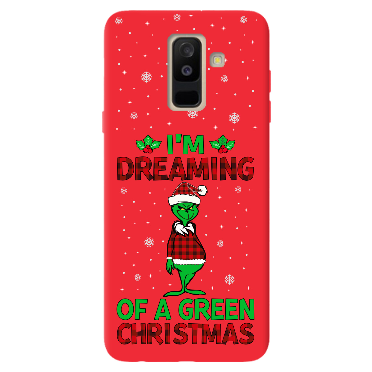 Чехол для Samsung Galaxy A6 Plus 2018 ярко-красный матовый soft touch I'm dreaming - фото 1